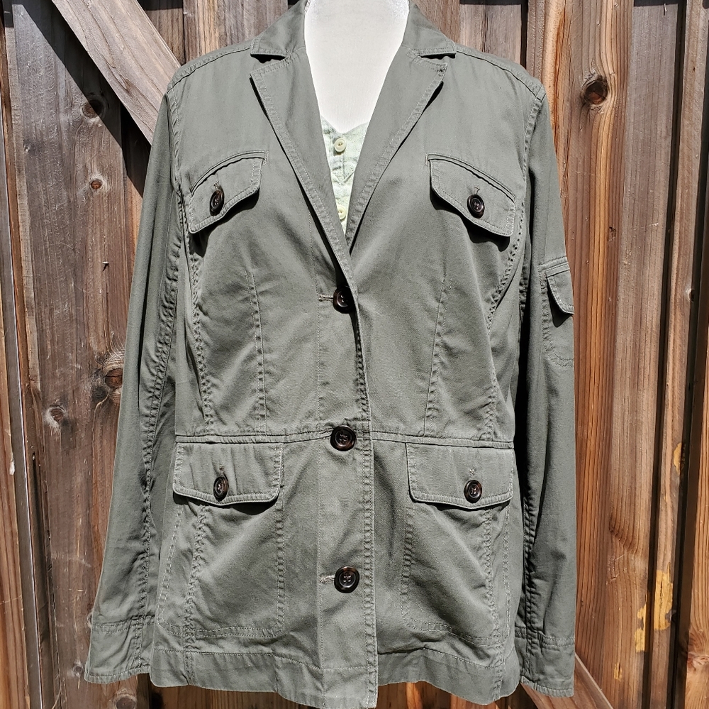 Army Green Casual Blazer EUC  sz 14-16